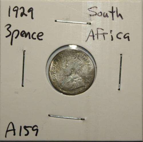 1929 South Africa 3 Pence (80% Silver)