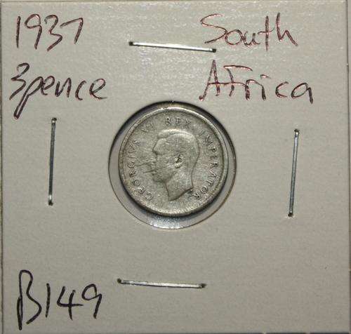 1937 South Africa 3 Pence (80% Silver)