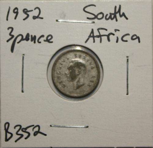 1952 South Africa 3 Pence (50% Silver)