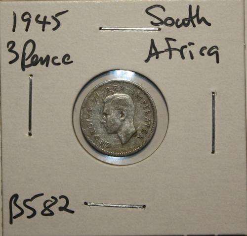 1945 South Africa 3 Pence (80% Silver)