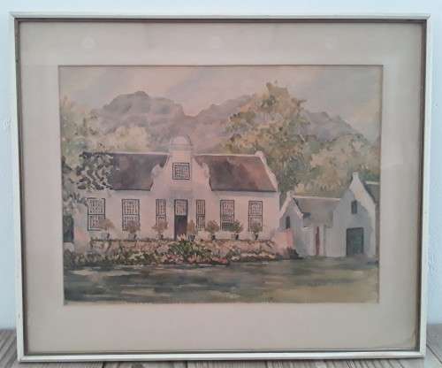 SA ARTIST LORNA DOUGLAS-DRUMMOND LOVELY WATERCOLOUR `SCHOONGEZICHT`.  STUNNING!