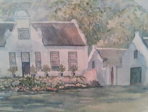 SA ARTIST LORNA DOUGLAS-DRUMMOND LOVELY WATERCOLOUR `SCHOONGEZICHT`.  STUNNING!