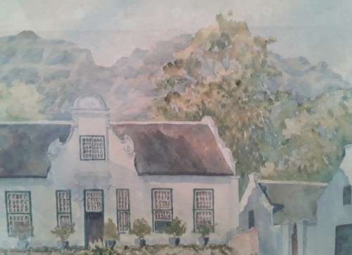 SA ARTIST LORNA DOUGLAS-DRUMMOND LOVELY WATERCOLOUR `SCHOONGEZICHT`.  STUNNING!