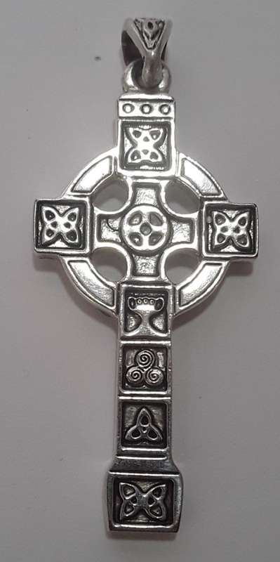 A large vintage `Solvar` silver-plated Celtic cross pendant. *R1 bid!!!*