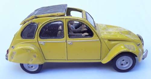 A  model Citroen 2CV from James Bond `For Your Eyes Only`.