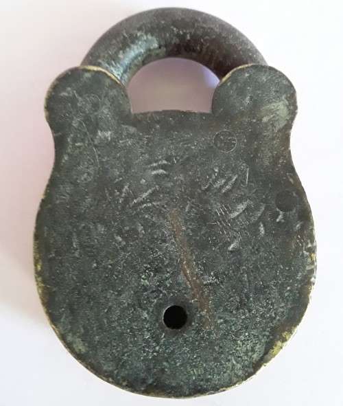 Antique large Chubb`s No. 1247549 Brass and Iron Padlock.100x60mm. No key.