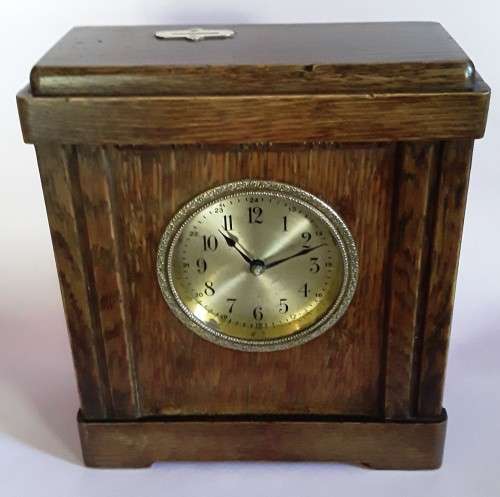 Rare Art Deco German moneybox clock.  Not running.