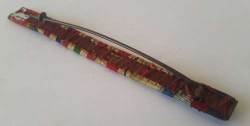 WW2 ribbon bar with silver rosette clasp. Pin intact.