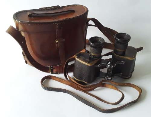 Rare WW2 British RAF `Air Ministry` binoculars by Wray, London in original fitted leather case.