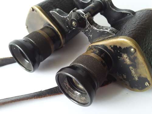 Rare WW2 British RAF `Air Ministry` binoculars by Wray, London in original fitted leather case.