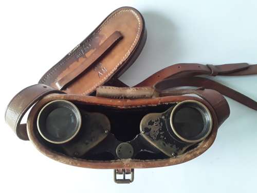 Rare WW2 British RAF `Air Ministry` binoculars by Wray, London in original fitted leather case.