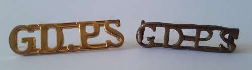2 x vintage SA Prison Services shoulder titles. Pins and lugs intact.