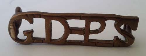 2 x vintage SA Prison Services shoulder titles. Pins and lugs intact.