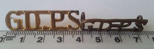 2 x vintage SA Prison Services shoulder titles. Pins and lugs intact.