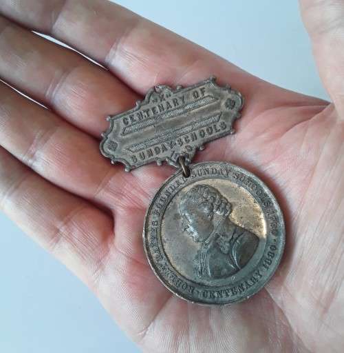 Rare 1880 Robert Raikes Centenary of Sunday Schools Medal.