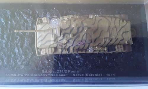 Boxed WW2 `Sd.Kfz.234/2 Puma 11.SS-Fw.Pz.Gren.Div `Norland` Narva (Estonia) - 1944` by Diagostini.