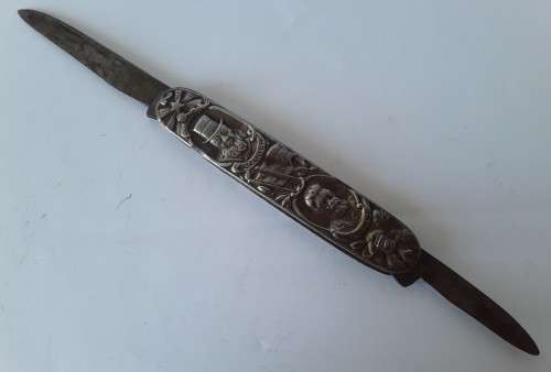 Antique Paul Kruger / De Wet `Eendracht maakt Macht` pocket knife.