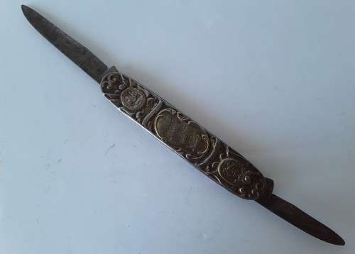 Antique Paul Kruger / De Wet `Eendracht maakt Macht` pocket knife.