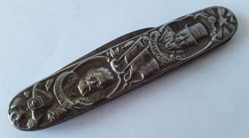 Antique Paul Kruger / De Wet `Eendracht maakt Macht` pocket knife.