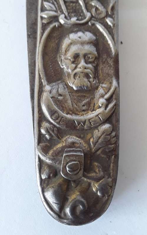 Antique Paul Kruger / De Wet `Eendracht maakt Macht` pocket knife.