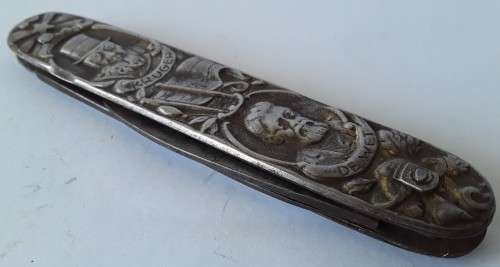 Antique Paul Kruger / De Wet `Eendracht maakt Macht` pocket knife.