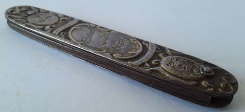 Antique Paul Kruger / De Wet `Eendracht maakt Macht` pocket knife.