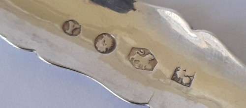 An 1858 Dutch hallmarked solid silver spoon. 833 silver.