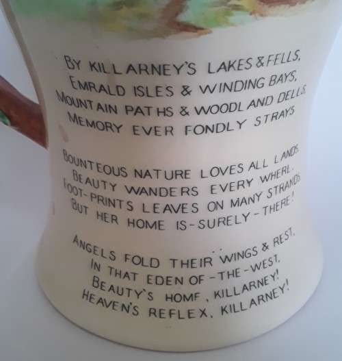 A vintage `Crown Devon` musical jug. `Killarney`.  Musical mechanism works perfectly!