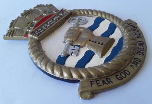 Vintage Royal Navy set of 6 ship`s crest wall plaques.  Stunning!