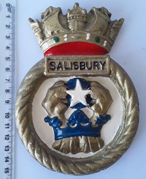 Vintage Royal Navy set of 6 ship`s crest wall plaques.  Stunning!