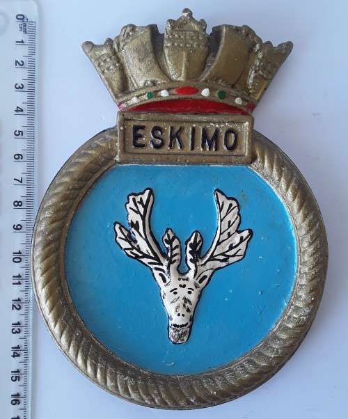 Vintage Royal Navy set of 6 ship`s crest wall plaques.  Stunning!