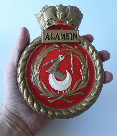 Vintage Royal Navy set of 6 ship`s crest wall plaques.  Stunning!