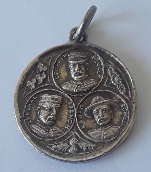 Boer War 1900 Buller, French, Baden-Powell Silver Medallion (miniature).