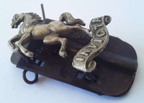 Early Royal West Kent Regiment Badge.  Original backplate and lugs intact.