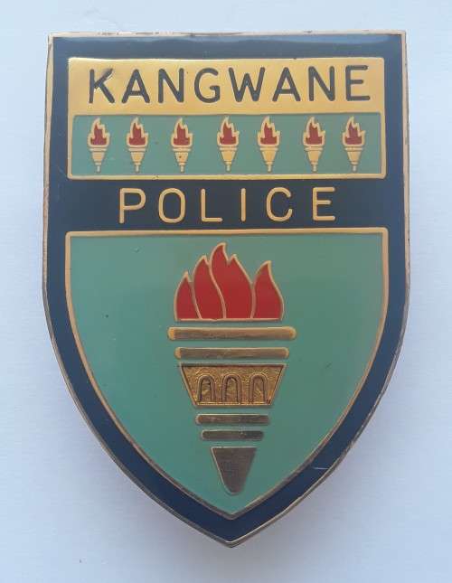 SADF Kangwane Police shoulder flash. Pins intact.