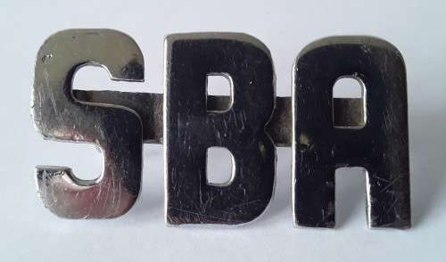 3 x SBA metal shoulder titles. Lugs intact.