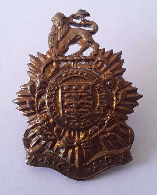 South African Army Service Corps `ASC/ADK` collar badge. Pins intact.
