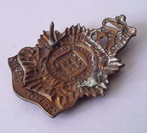 South African Army Service Corps `ASC/ADK` collar badge. Pins intact.