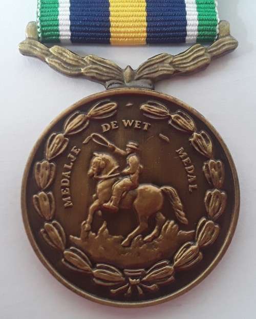 SADF `Medalje-De Wet-Medal`. Numbered : 22769. Full-sized.