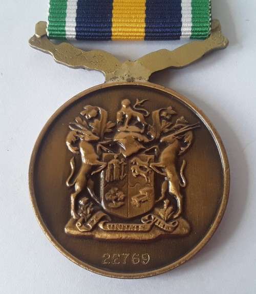 SADF `Medalje-De Wet-Medal`. Numbered : 22769. Full-sized.