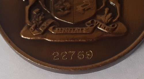 SADF `Medalje-De Wet-Medal`. Numbered : 22769. Full-sized.