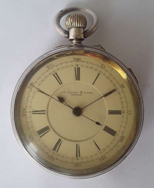 Victorian 1893 Solid Sterling Silver Hallmarked Pocket Watch by WM Potts and Sons. Not Running.