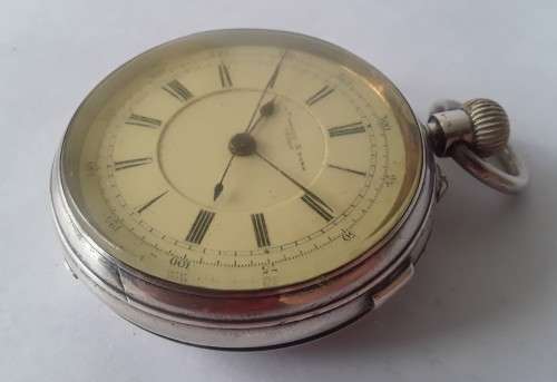 Victorian 1893 Solid Sterling Silver Hallmarked Pocket Watch by WM Potts and Sons. Not Running.