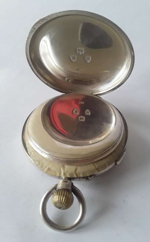 Victorian 1893 Solid Sterling Silver Hallmarked Pocket Watch by WM Potts and Sons. Not Running.