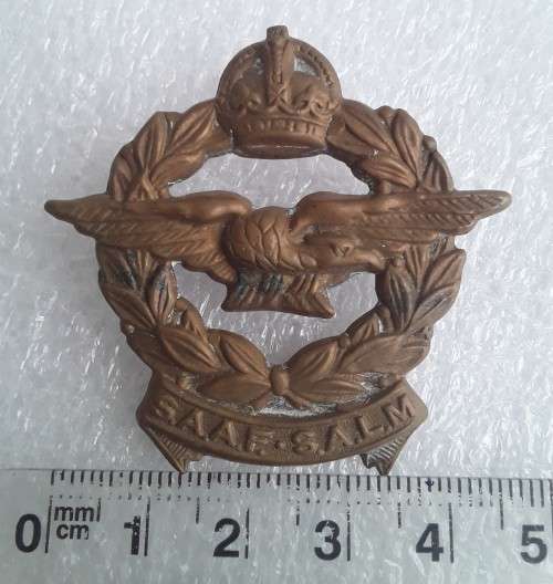 WW2 SA Airforce Cap Badge. Lugs intact.