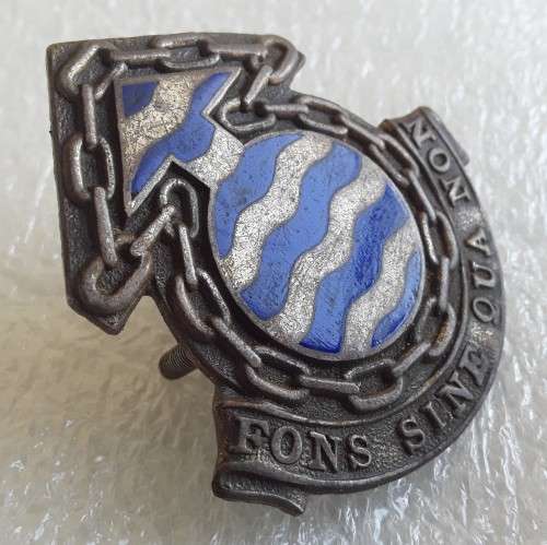 SADF Ordinance Service Corps Cap Badge. Lugs intact.