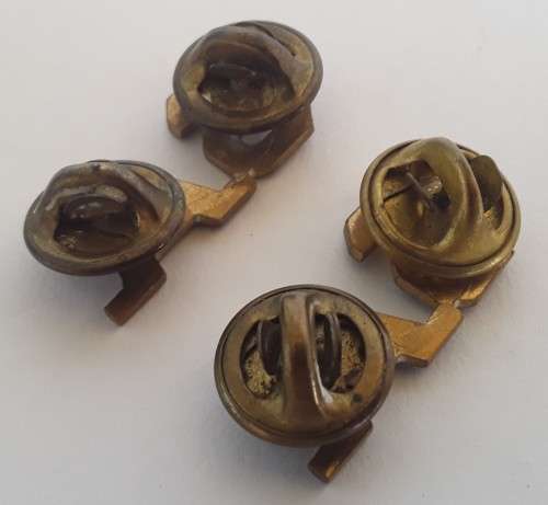 Pair SADF `S.A.` Brass Shoulder Titles. Pins intact.