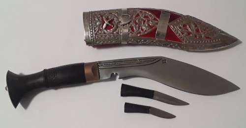 Vintage Gurkha Kukri Presentation Dagger.  Sterling Silver Scabbard.