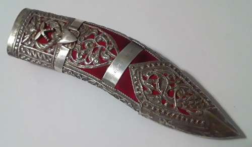 Vintage Gurkha Kukri Presentation Dagger.  Sterling Silver Scabbard.