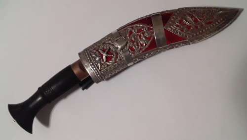 Vintage Gurkha Kukri Presentation Dagger.  Sterling Silver Scabbard.